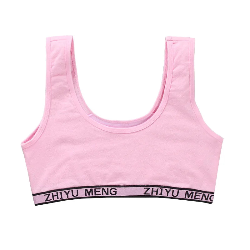 Girls' Cotton Training Bra & Panties Set - Wireless Sports Bra for Teens