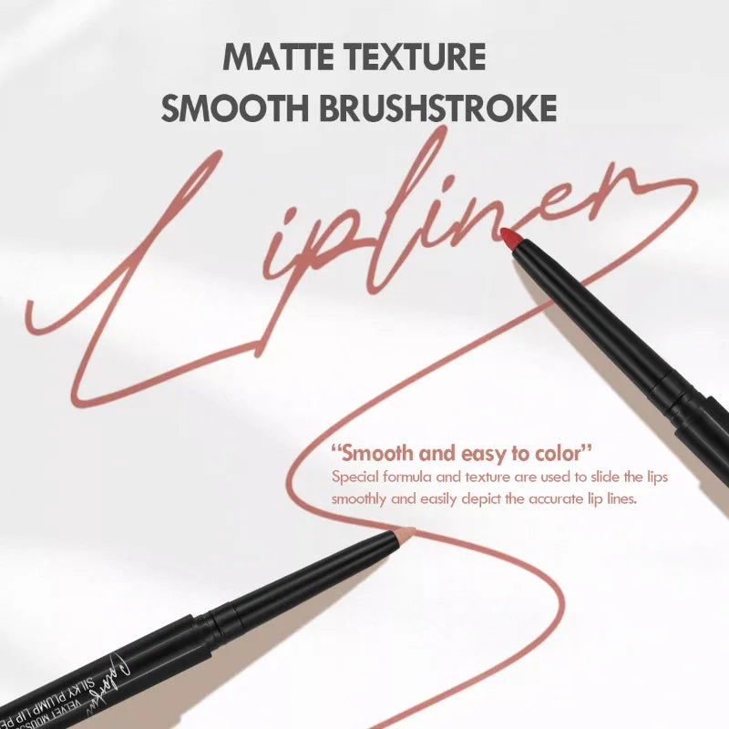 Waterproof Matte Lip Liner Pencil - Long Lasting Non-Transfer