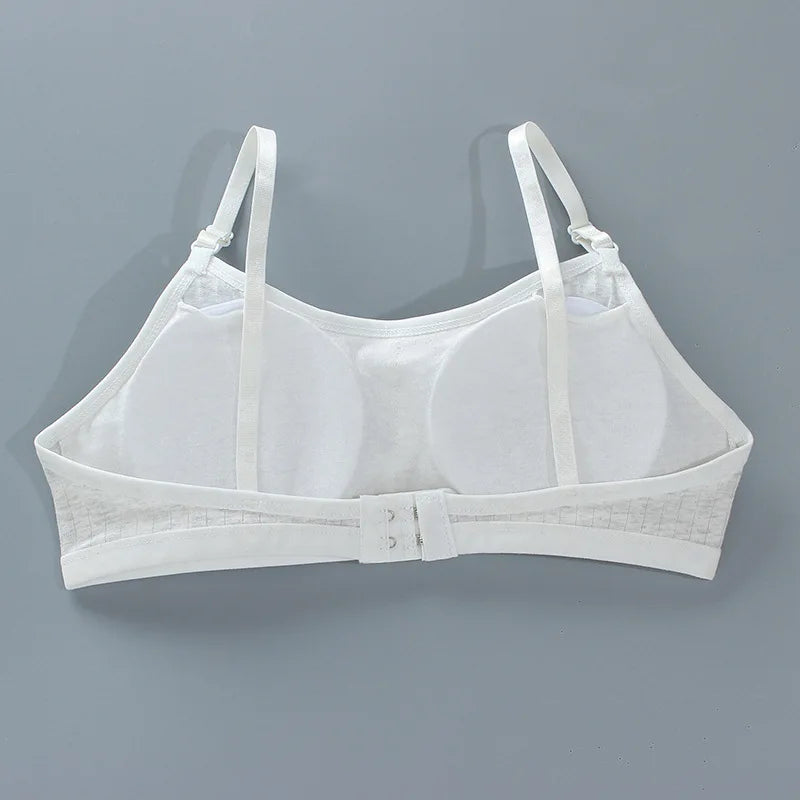 Girls' Training Bra 4-Pack Set - Seamless Vest Style with Back Closure