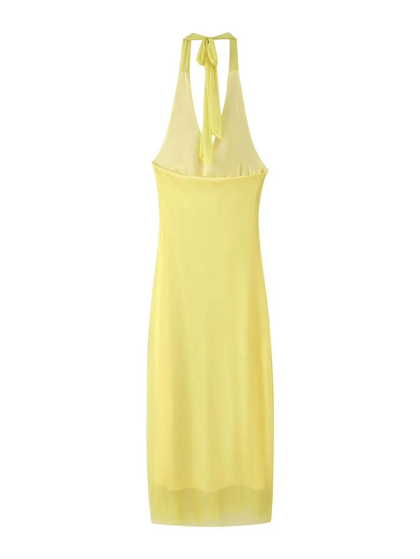 Women's Tiered Backless Maxi Dress - V-Neck Spaghetti Strap for Beach, Prom & Resort