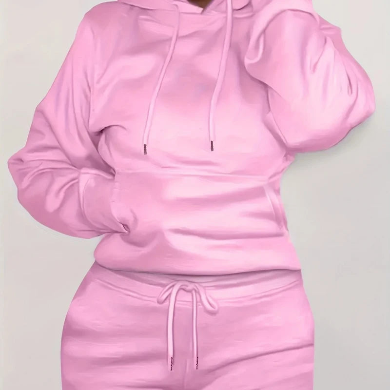 Women's Hooded Sports Suit | Casual Loose Sweatshirt & Pants Set for Spring & Autumn