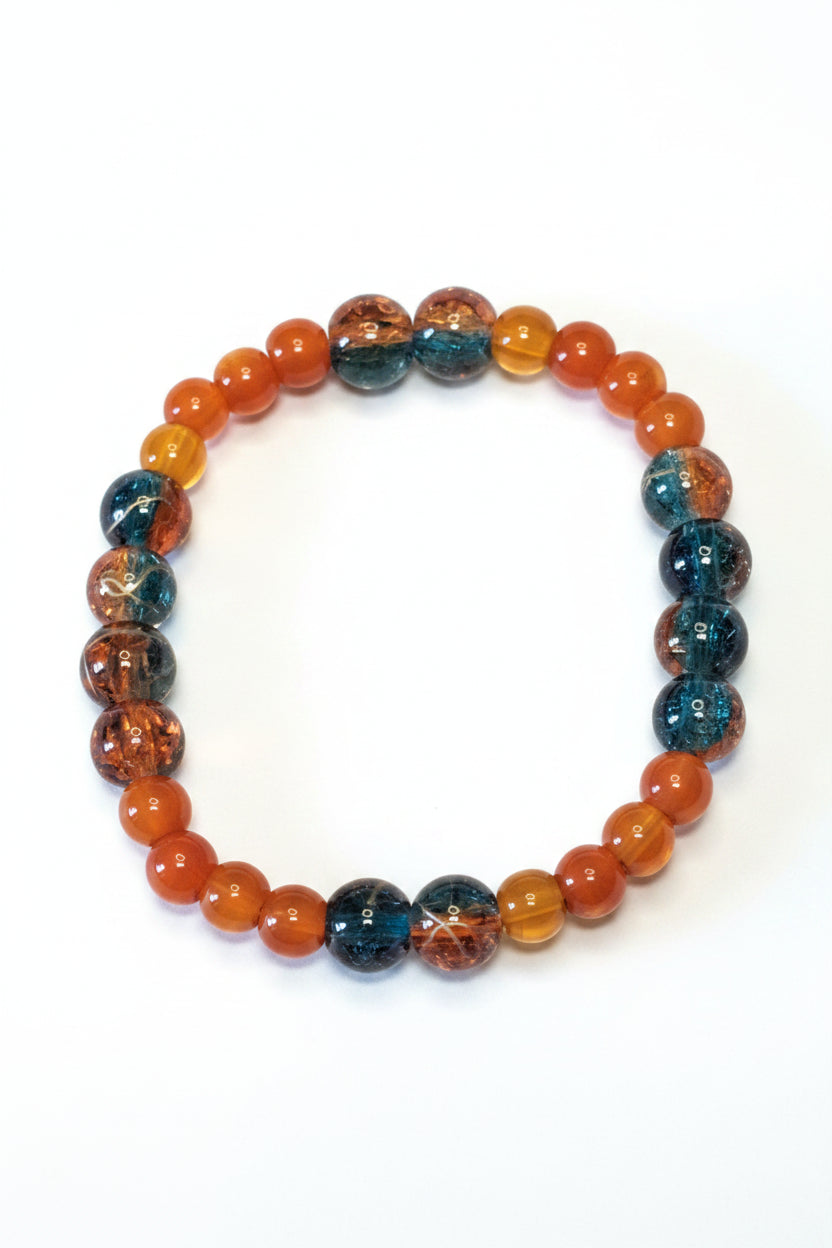 Brown and Dark Green Bead