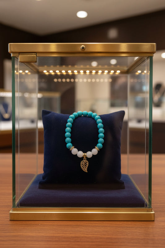 Blue and Leaf Bead