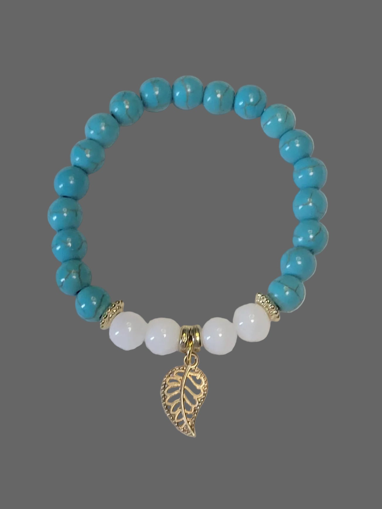 Blue and Leaf Bead