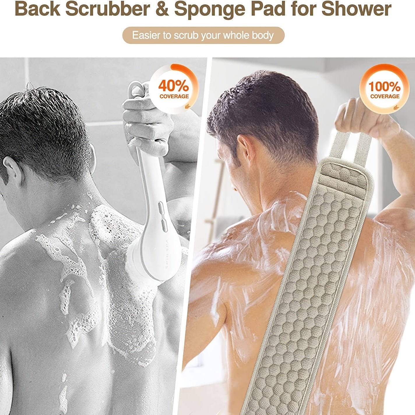Deep Cleansing Back Scrubber - Exfoliating Body Tool