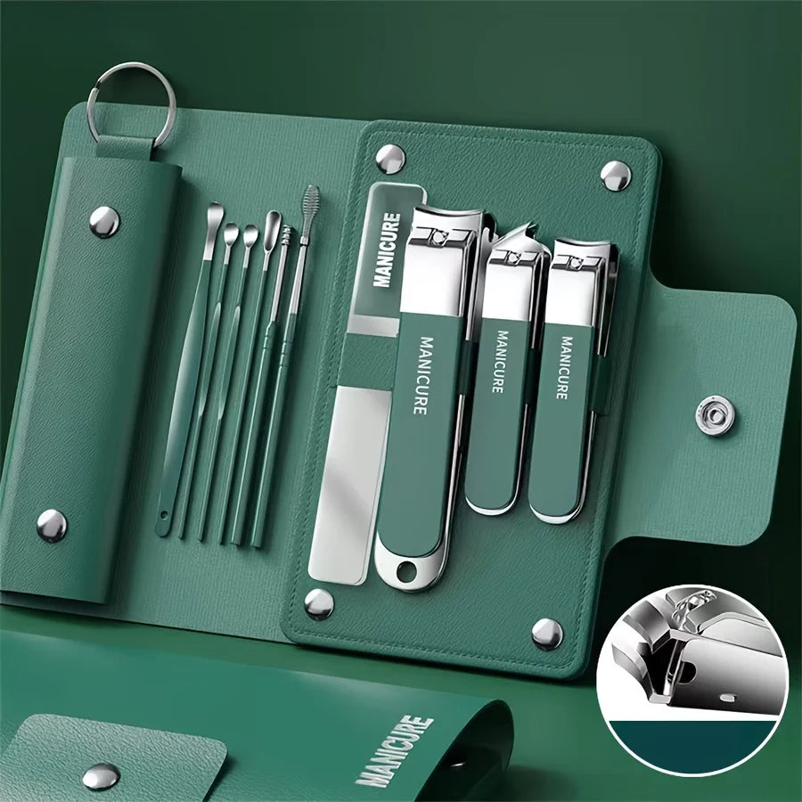 Professional Manicure Set with Leather Case - 6-9 Pieces