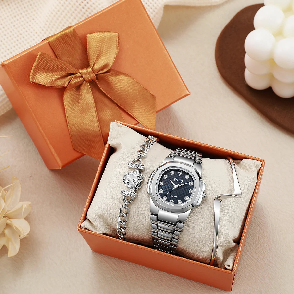 Harmony Set - Women's Watch & Heart Bracelet Combo