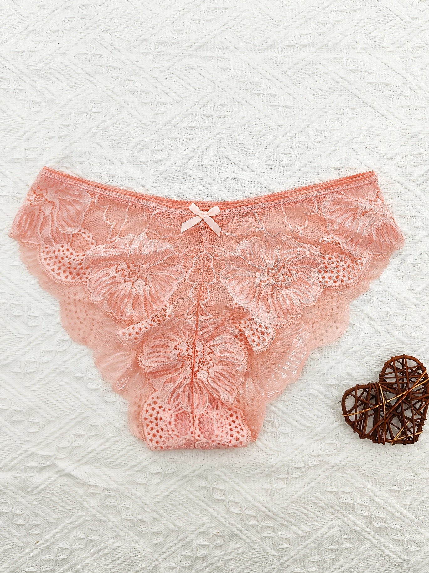 Jacquard Lace Bikini Panties - 6 Pack