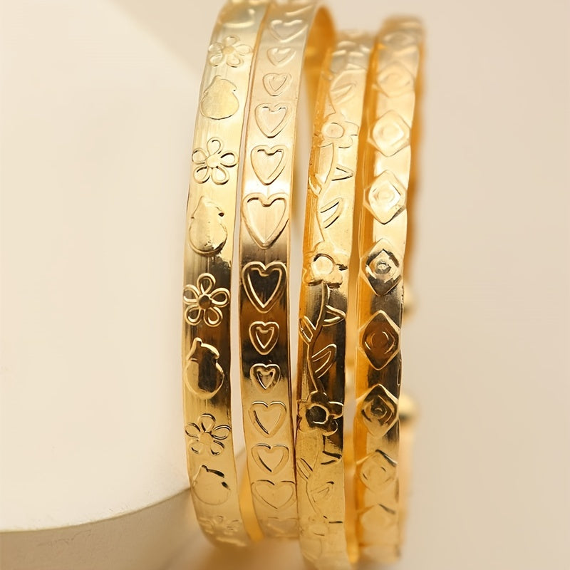 Fruit Flower Rhombus Bracelet Set - 4 Piece Hip-Hop Style